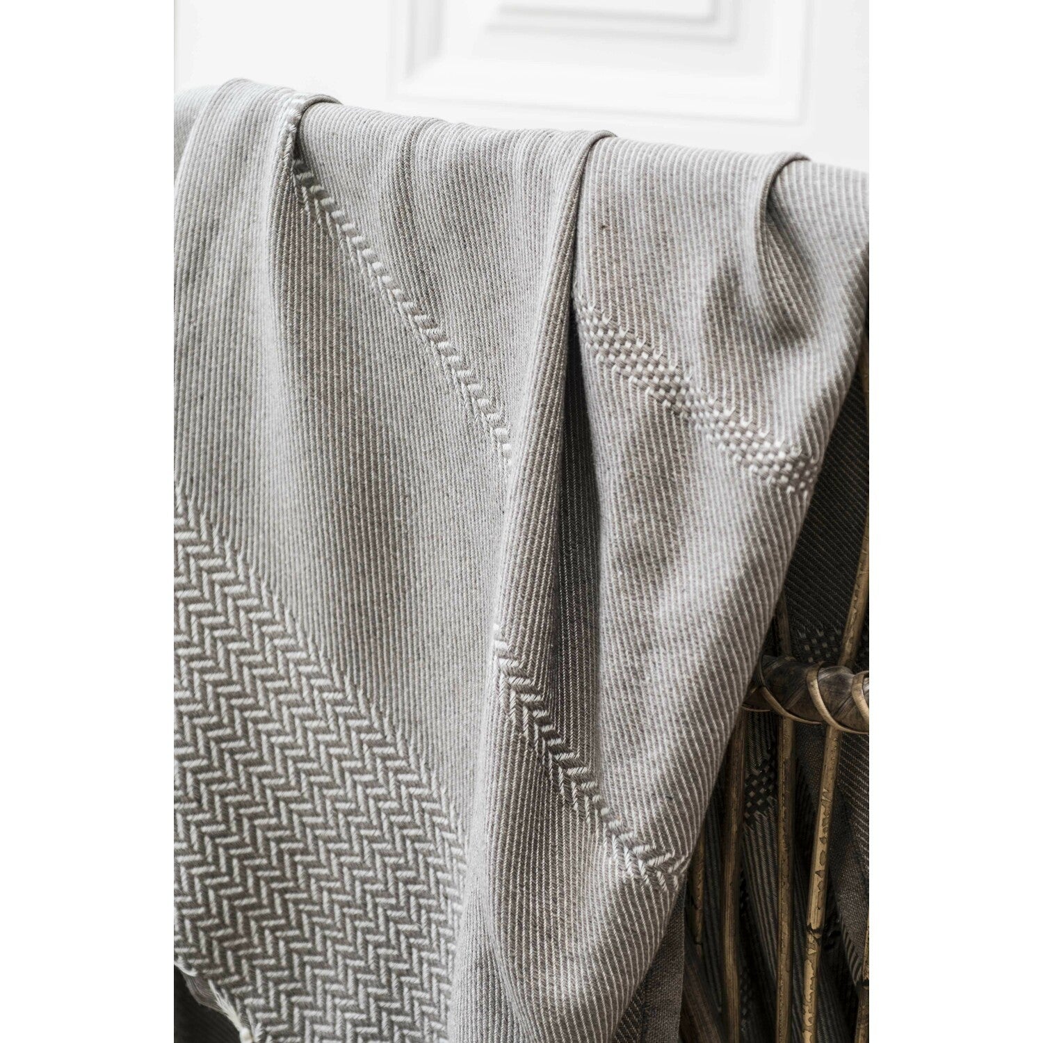 Plaid coton taupe OSLO    febronie.com