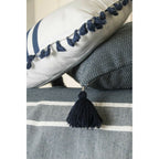 Plaid coton bleu pétrole STOCKHOLM    febronie.com