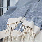 Plaid coton bleu MONTANA - 160x250 cm