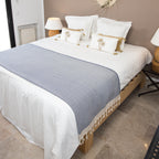 Plaid coton bleu MONTANA - 160x250 cm