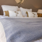 Plaid coton bleu MONTANA - 160x250 cm