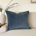 Coussin velours de coton 50x50 ISCHIA - bleu orage