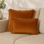 Coussin velours de coton 50x30 ISCHIA - terracotta