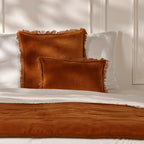 Coussin velours de coton 50x50 ISCHIA - terracotta