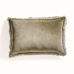Coussin velours de coton 50x30 ISCHIA - vert kaki