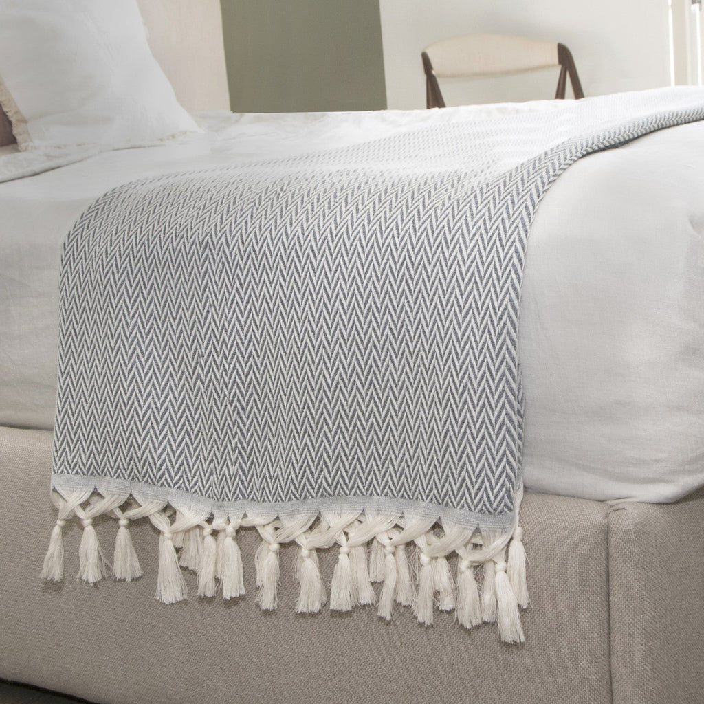 Plaid laine gris chiné ASPEN    febronie.com