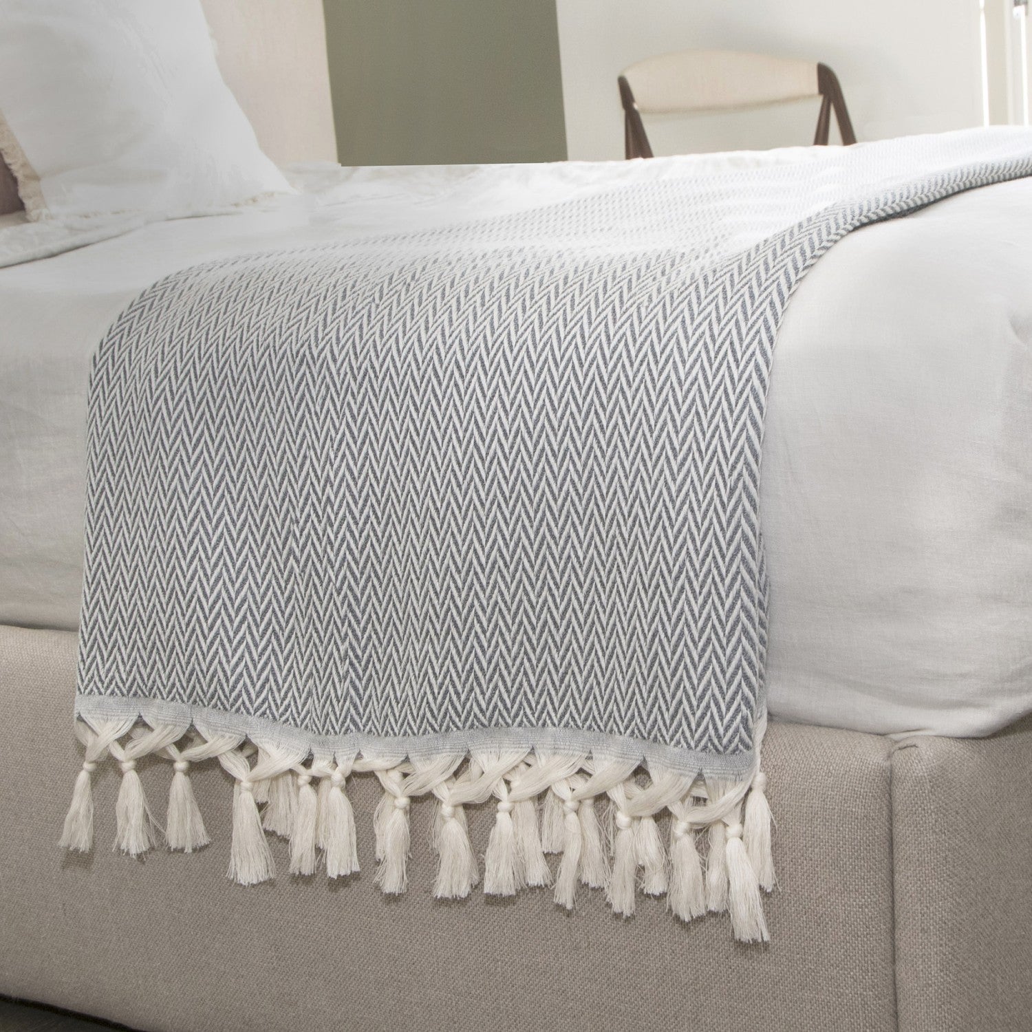 Plaid laine gris chiné ASPEN    febronie.com