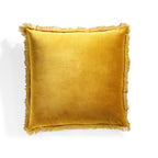 Coussin velours de coton 50x50 ISCHIA - jaune moutarde