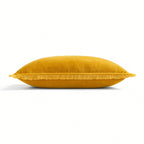 Coussin velours de coton 50x50 ISCHIA - jaune moutarde