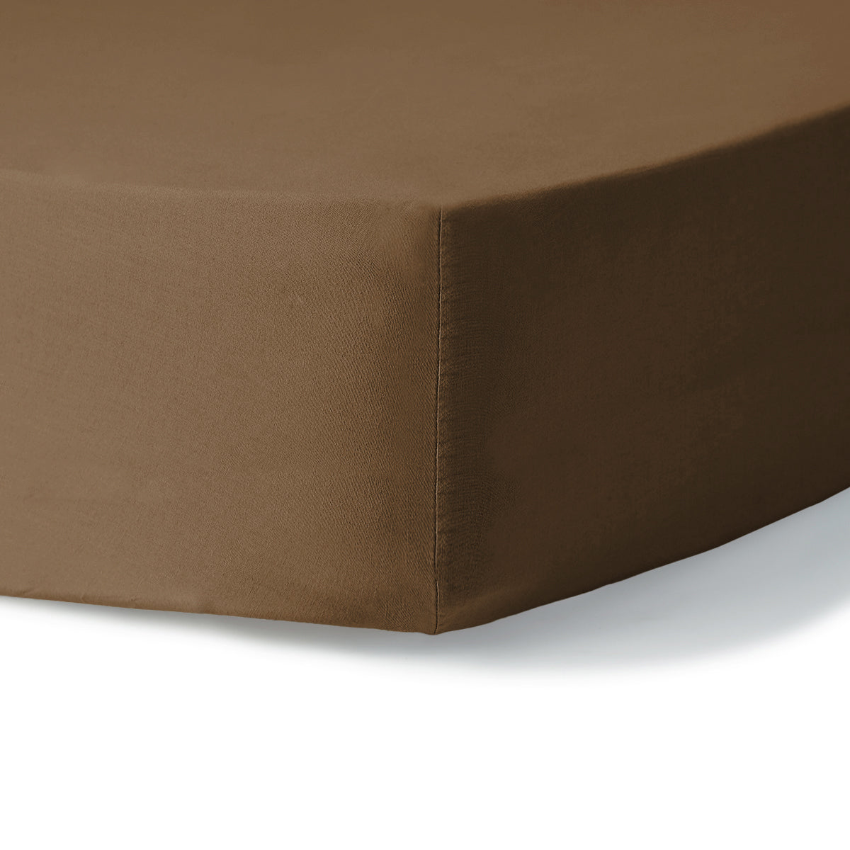 Drap housse coton lavé noisette LUNA - 160x200x30 cm