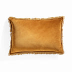 Coussin velours de coton 50x30 ISCHIA - brun tabac