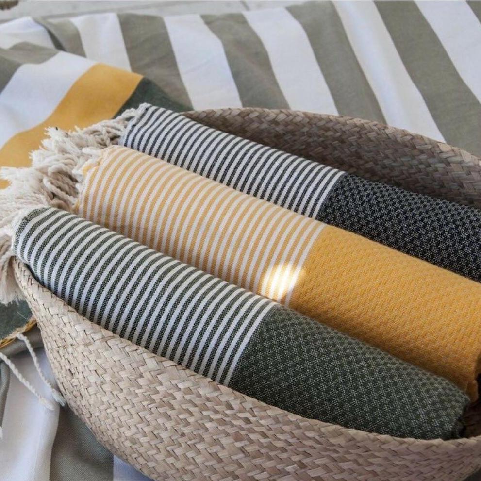 Fouta nid d'abeille coton IBIZA 100x200