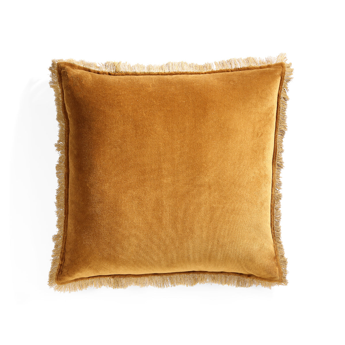 Coussin velours de coton 50x50 ISCHIA - brun tabac