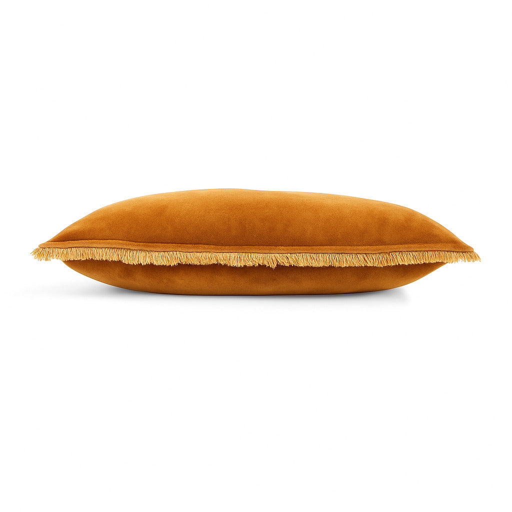 Coussin velours de coton 50x50 ISCHIA - brun tabac