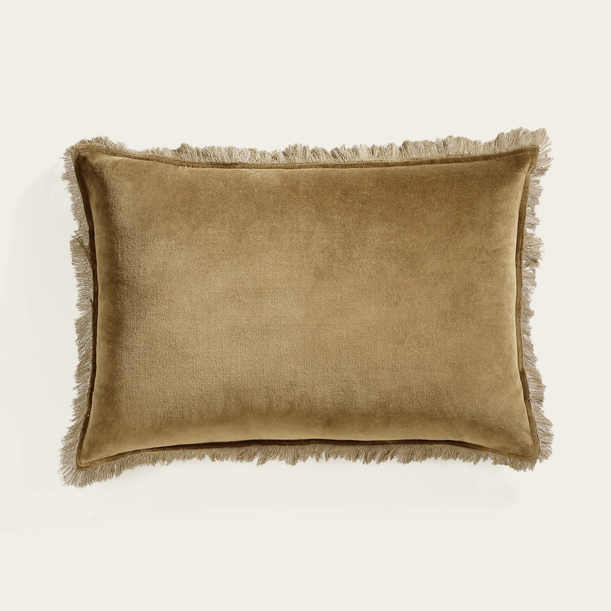 Coussin velours de coton 50x30 ISCHIA - brun chêne