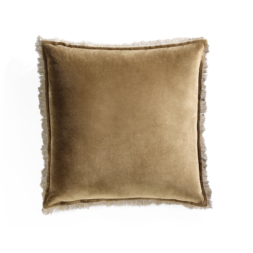 Coussin velours de coton 50x50 ISCHIA - brun chêne