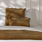 Coussin velours de coton 50x50 ISCHIA - brun chêne