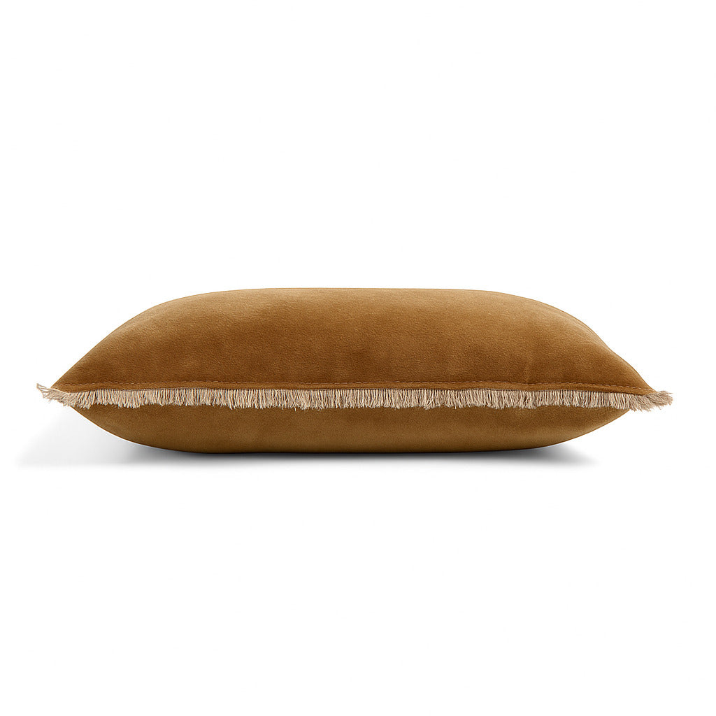 Coussin velours de coton 50x50 ISCHIA - brun chêne