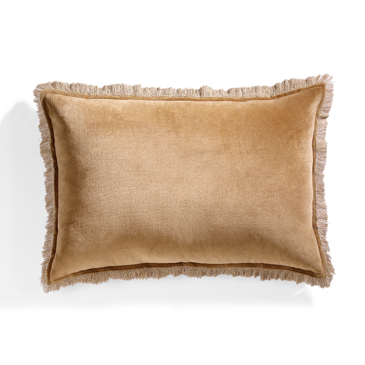Coussin velours de coton 50x30 ISCHIA - camel