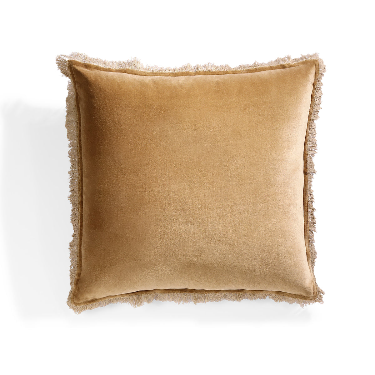 Coussin velours de coton 50x50 ISCHIA - camel