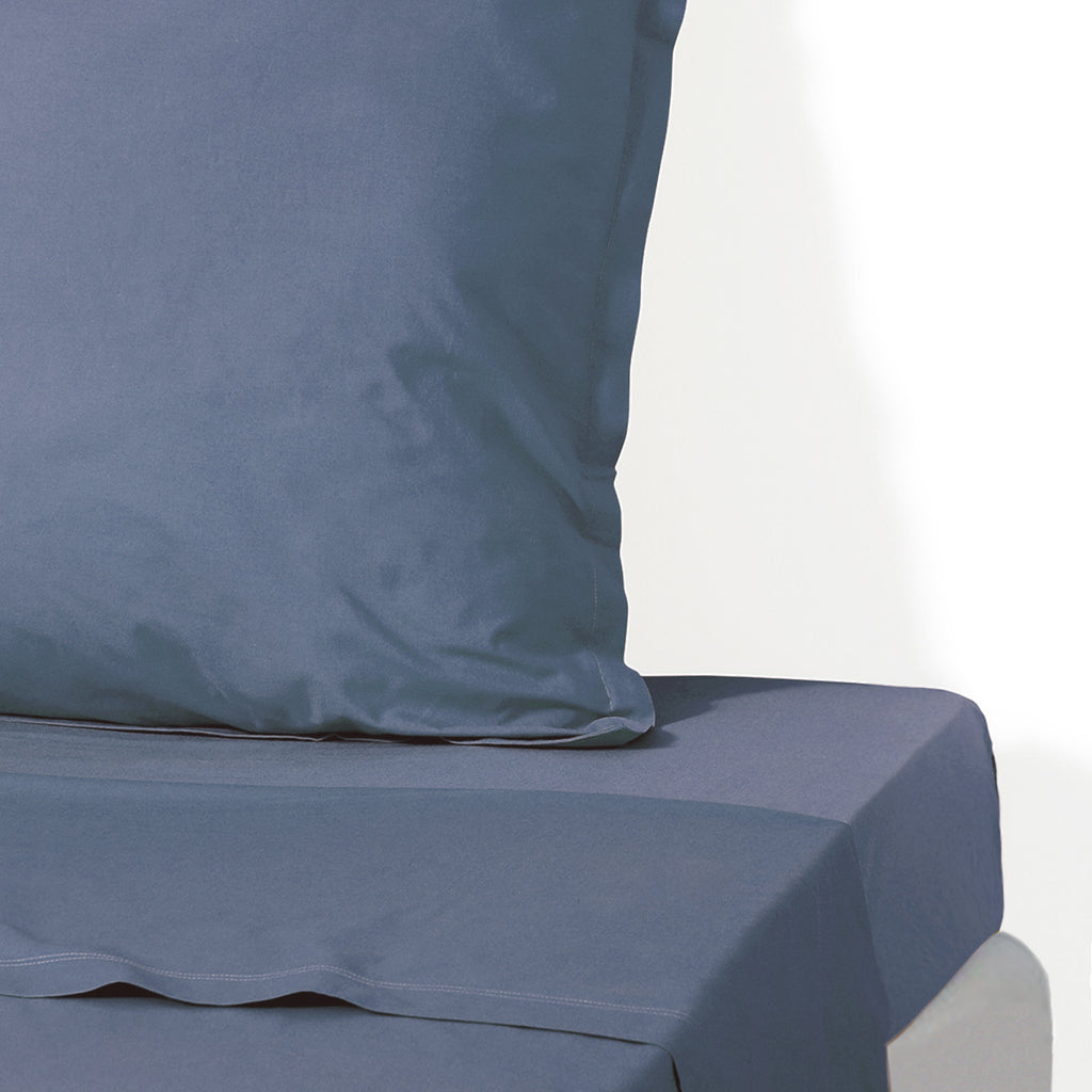 Drap plat percale de coton 270x300 NINA - denim