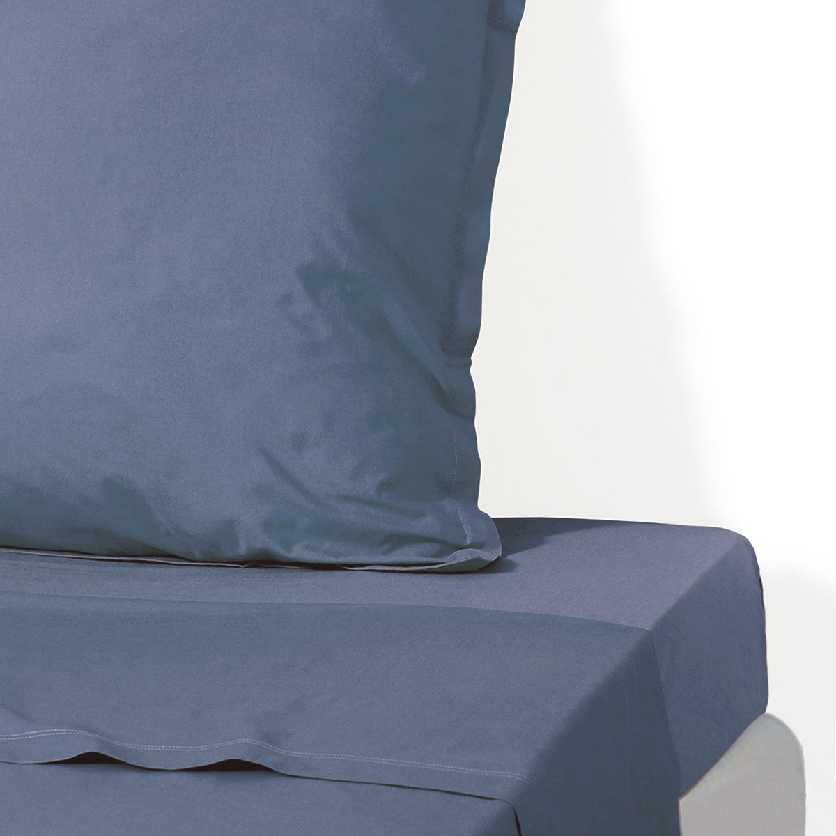 Drap plat percale de coton 270x300 NINA - denim