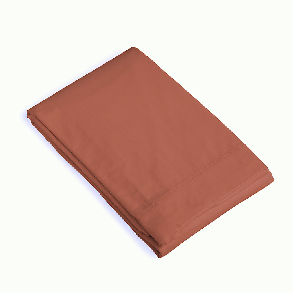 Drap plat percale de coton 270x300 NINA - rouge toscane