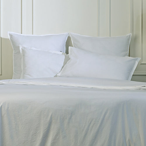Parure + taies 50x70 percale de coton blanc NINA