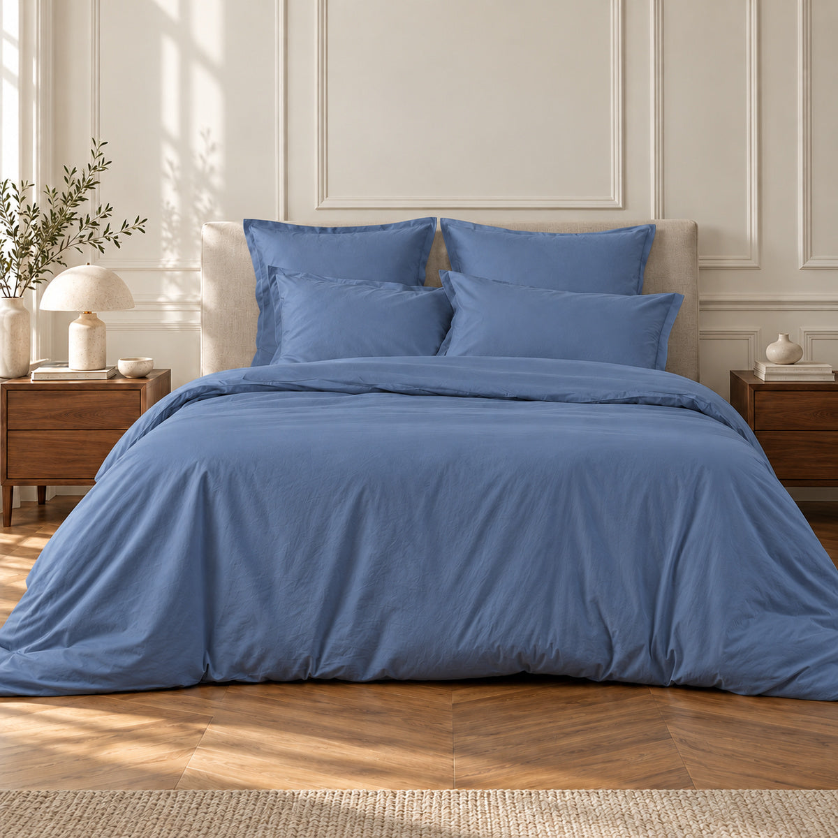 Bedlinnenset (50x70) katoenperkal denim NINA