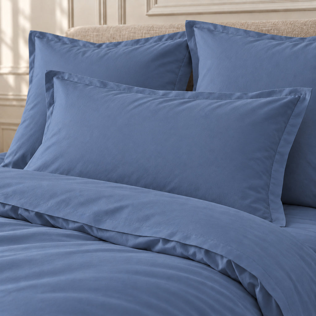 Bedlinnenset (50x70) katoenperkal denim NINA