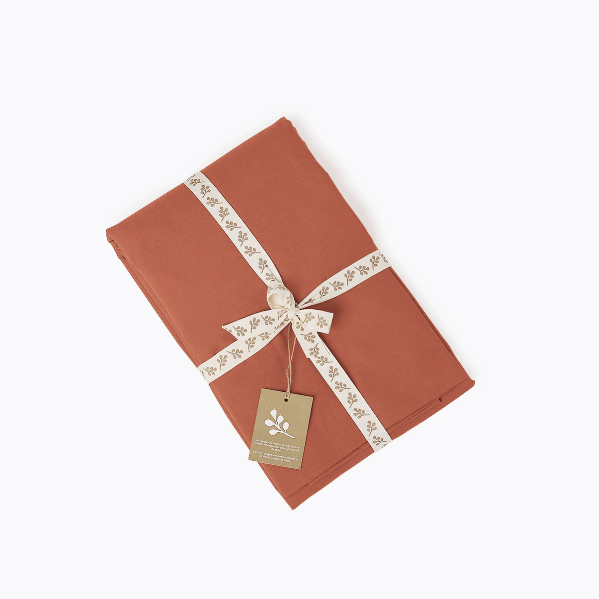 Parure + taies 50x70 percale de coton rouge toscane NINA - 260x240+2(50x70) cm