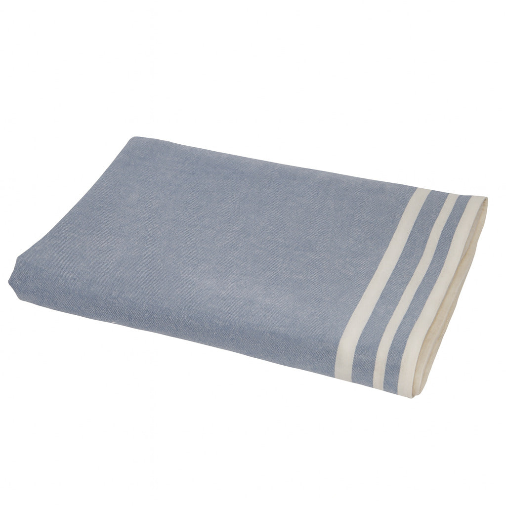 Chemin de table coton 50x150 MAHDIA - bleu jean