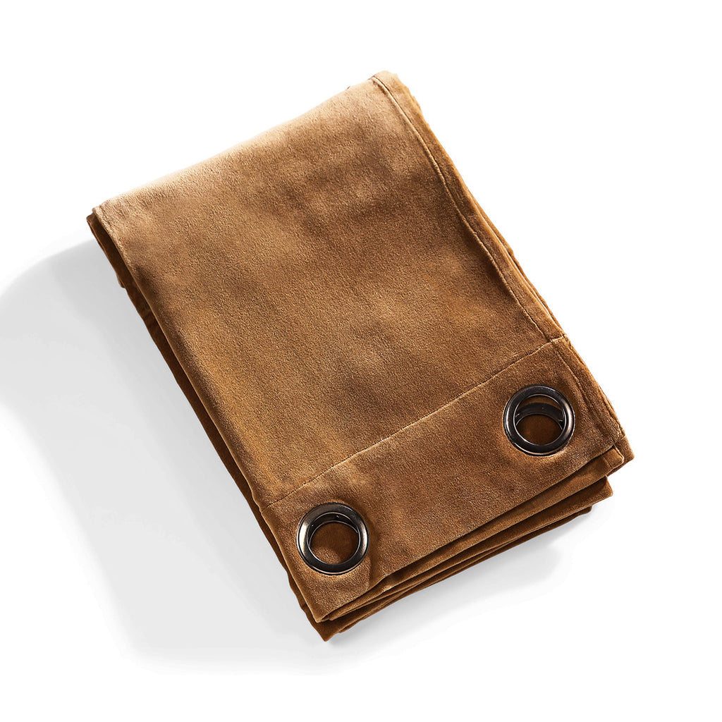Rideau à oeillets velours de coton 135x260 VELVET - brun tabac