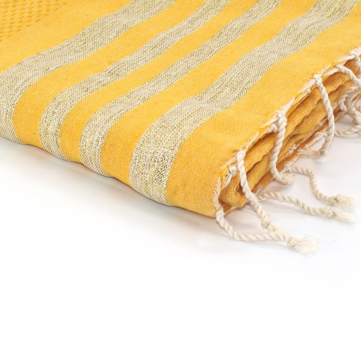 Fouta nid d'abeille lurex coton HAMPTONS 100x200