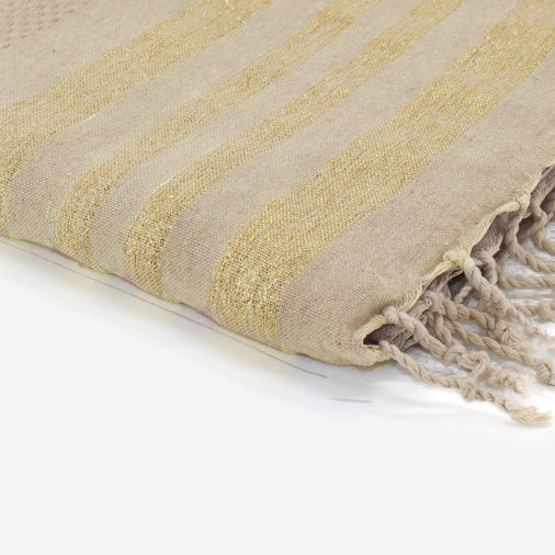 Fouta nid d'abeille lurex coton HAMPTONS 100x200