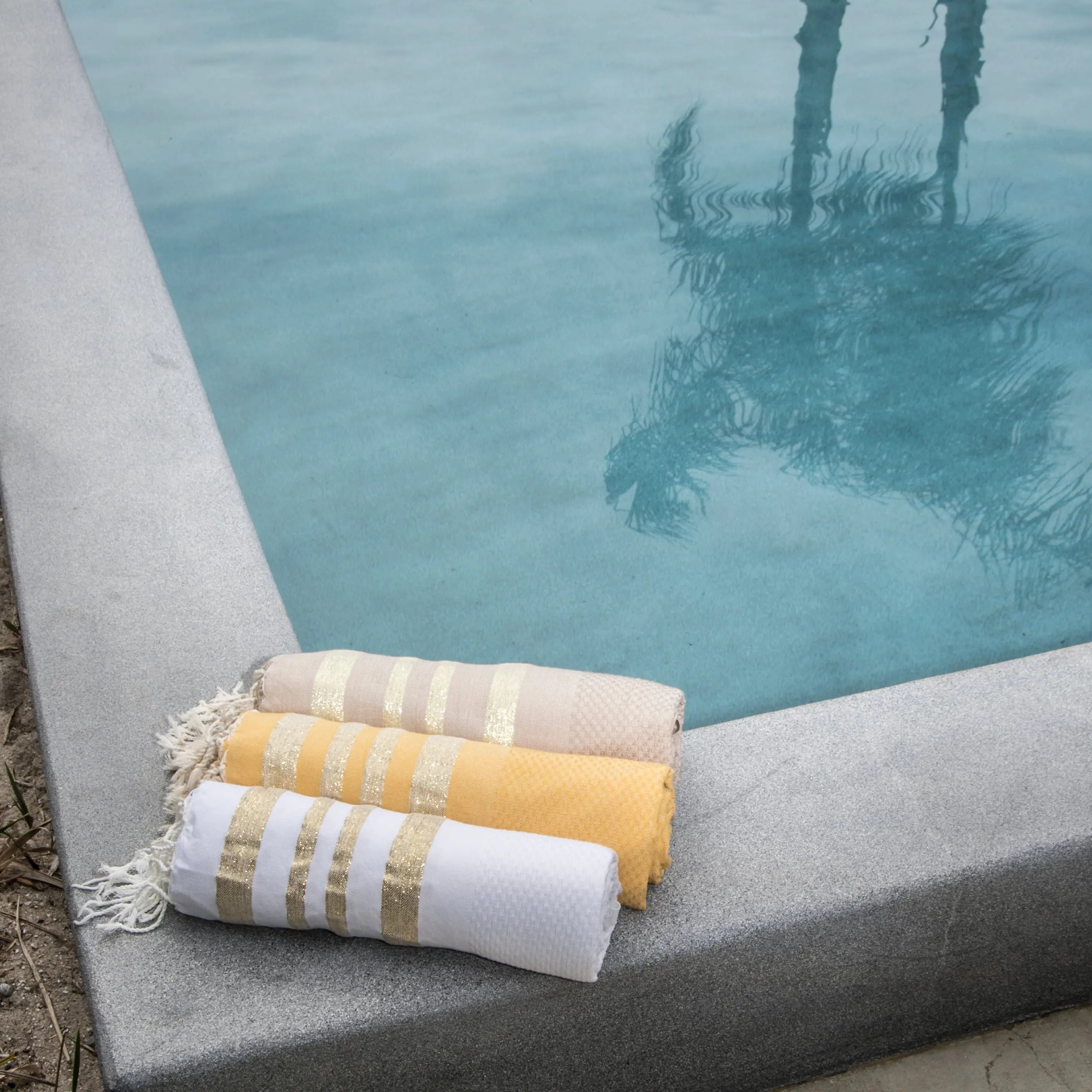 Fouta nid d'abeille coton 100x200 HAMPTONS    febronie.com