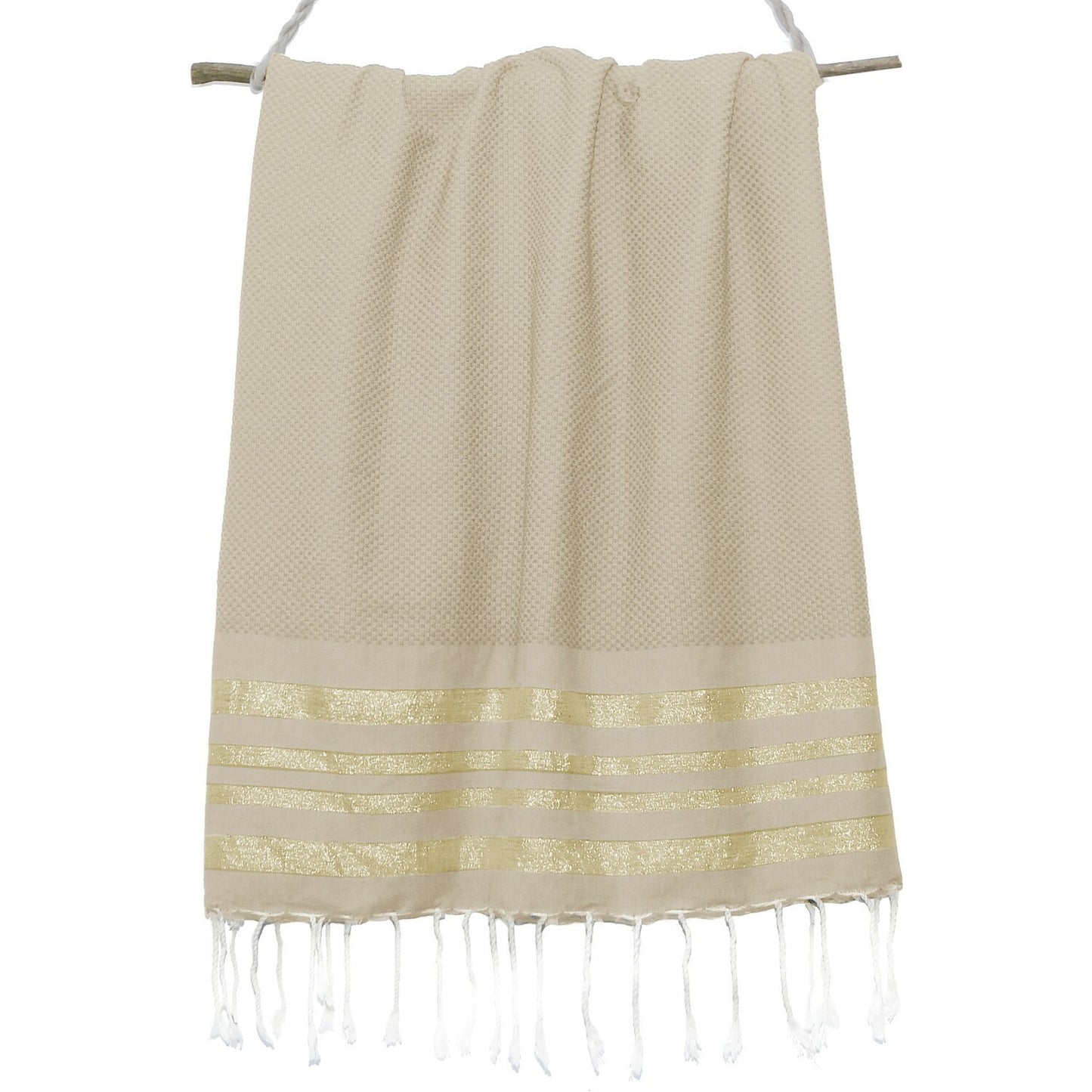 Fouta nid d'abeille lurex coton HAMPTONS 100x200