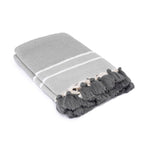 Plaid coton gris moyen STOCKHOLM    febronie.com
