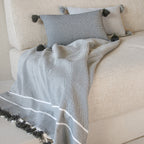 Plaid coton gris moyen STOCKHOLM    febronie.com