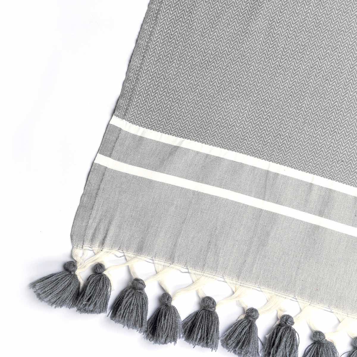 Plaid coton gris moyen STOCKHOLM