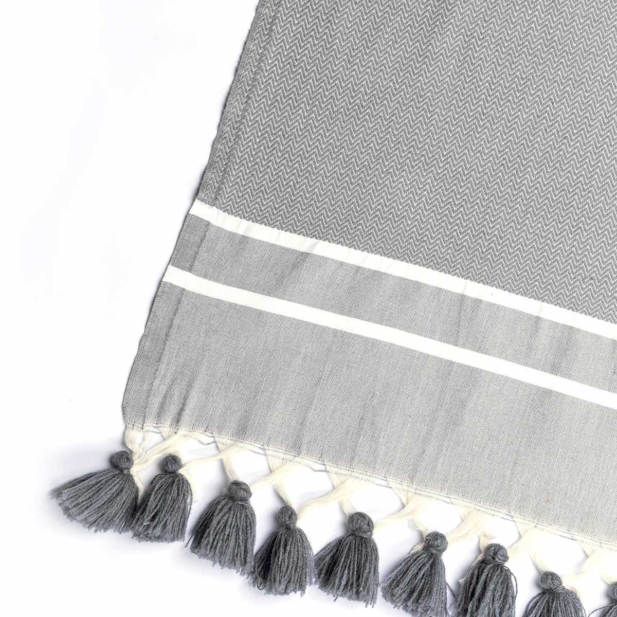 Plaid coton gris moyen STOCKHOLM    febronie.com