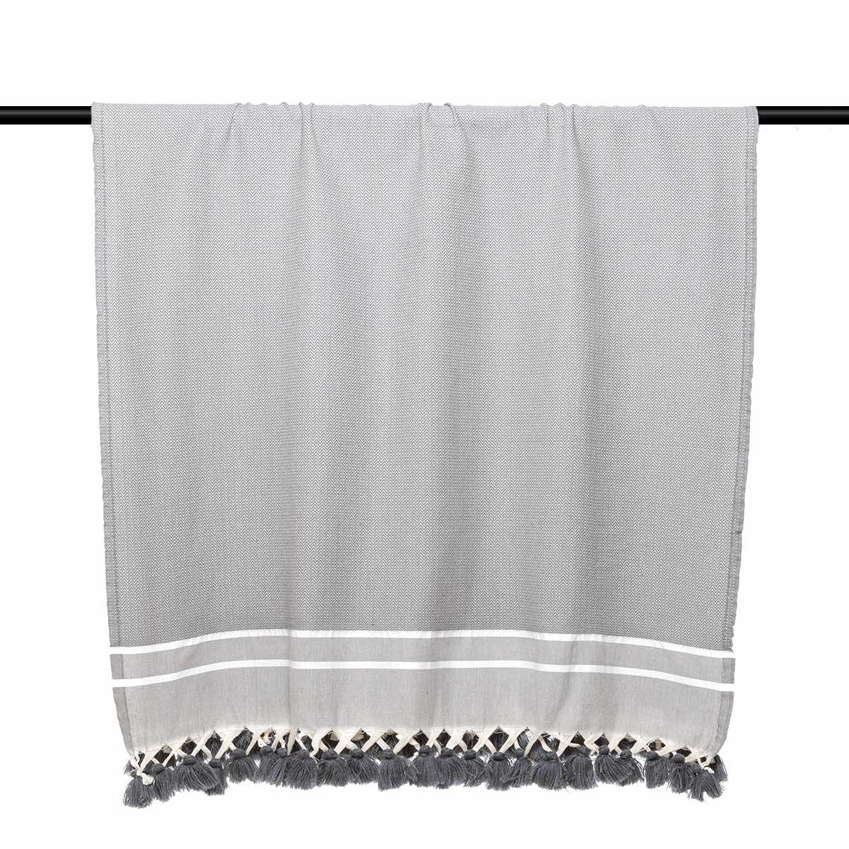 Plaid coton gris moyen STOCKHOLM    febronie.com