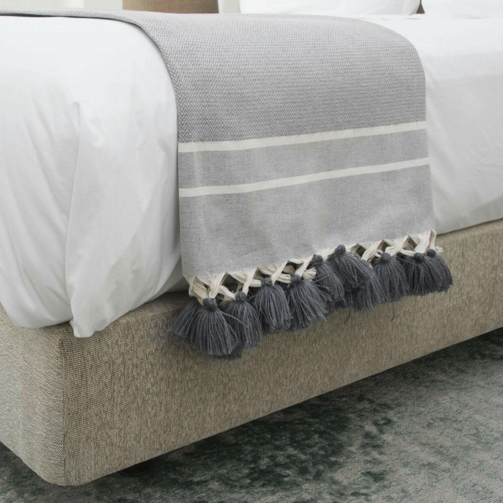Plaid coton gris moyen STOCKHOLM    febronie.com