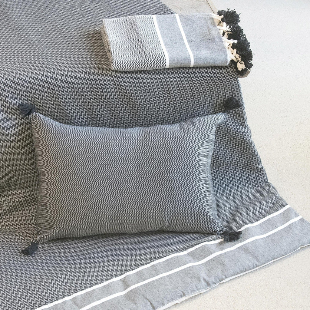 Plaid coton gris moyen STOCKHOLM    febronie.com