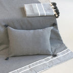 Plaid coton gris moyen STOCKHOLM    febronie.com