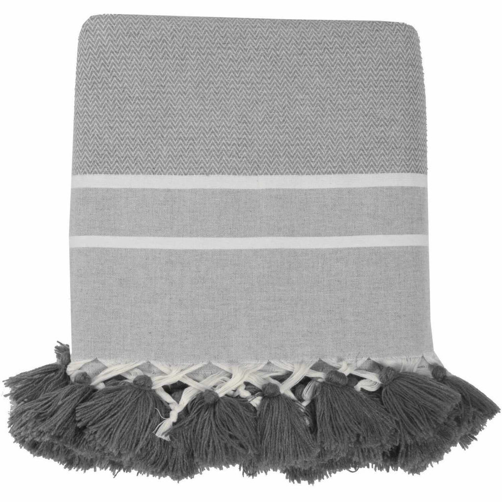 Plaid coton gris moyen STOCKHOLM    febronie.com