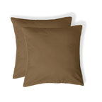 Taie d'oreiller (x2) coton lavé noisette LUNA - 65x65 cm