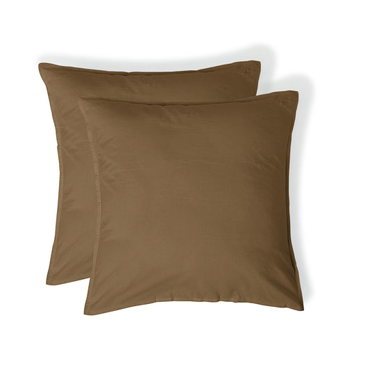 Taie d'oreiller (x2) coton lavé noisette LUNA