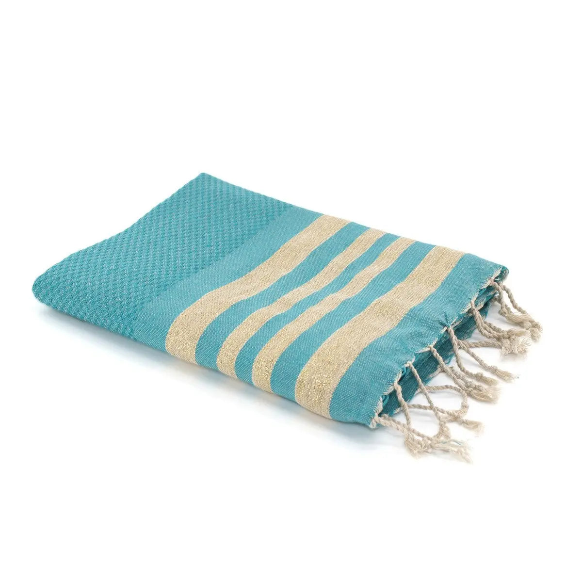 Fouta nid d'abeille lurex coton HAMPTONS 100x200 - febronie.com
