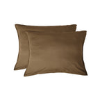 Taie d'oreiller (x2) coton lavé noisette LUNA - 50x70 cm